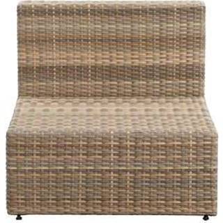 👉 Loungestoel wicker taupe Le Sud middenelement Dordogne - 84x72x66 cm Leen Bakker 8714901758114