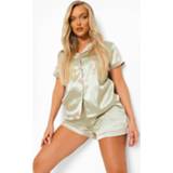 👉 Roze Gestreepte Pyjama Set Met Shorts, Green