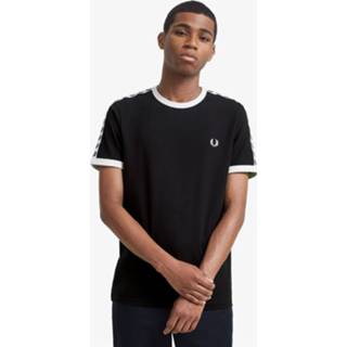 👉 Sportshirt s mannen zwart Fred Perry Taped Ringer Tee heren