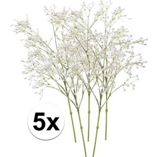 👉 Kunstbloem witte 5x bloeiende gipskruid Gypsophila muralis 65 cm