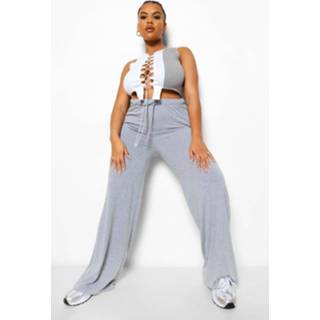 👉 Plus Jersey Wide Leg Trouser, Grey Marl