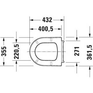 👉 Toilet zitting RVS duroplast wit Duravit Toiletzitting ME By Starck Softclose En Quickrelease Systeem 43.8x37.4x5.1 cm 4053424307244