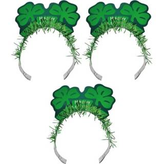 👉 Diadeem volwassenen 3x St. Patricks day diademen/haarbanden voor