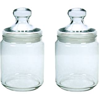 👉 Bewaarpot glas Set van 4x stuks voorraadpotten/bewaarpotten 750 ml met glazen deksel