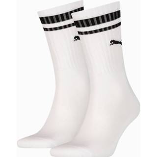 👉 Sokken wit katoen aucun unisex mode adult Crew Heritage gestreepte 2 paar, Wit, Maat 35-38 | PUMA 8720245029063