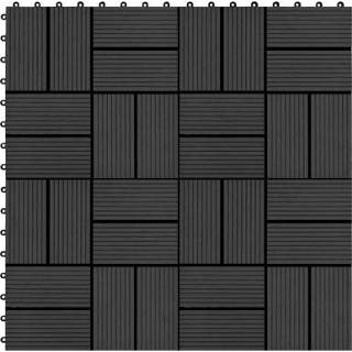 👉 Terrastegel zwart VidaXL 22 st Terrastegels 30x30 cm 2 m² HKC - 8719883716008