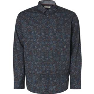 👉 Shirt l male blauw No Excess long sleeve all over printed night 8720151117601