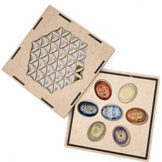 👉 Opbergdoos Chakra Edelstenen Zakstenen Set in Flower of Life 7141262569065