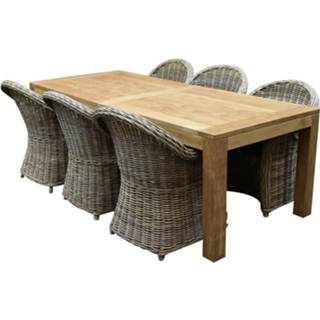 👉 Tuinset natural rotan active Roma Krista dining 240x100xH77 cm 7 delig