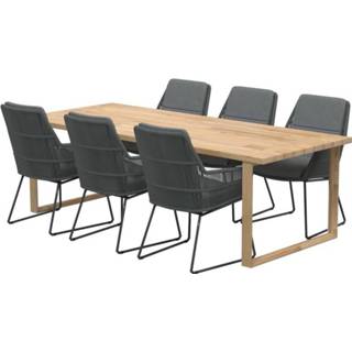 👉 Tuinset rope active 4 Seasons Outdoor Valencia Spartan dining 240x100xH75 cm 7 delig platinum