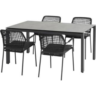 👉 Tuinset aluminium active Goa Barista dining 160x95xH75 antraciet 5-delig Taste 4SO