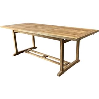 👉 Terrastafel teak teakhout active Rechthoekig uitschuifbare dining tuintafel 160-220x100xH76 cm bladdikte 2,8 659424226475