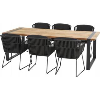 👉 Tuinset antraciet rope active Vitali Alto dining 240x100xH75 cm 7 delig Taste 4SO