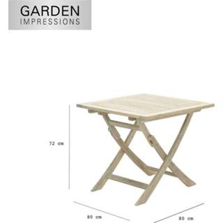 👉 Terrastafel bruin hout vierkant acacia Garden Impressions vouwbare tuintafel Kent 80x80xH72. 8713002710809
