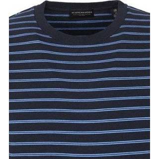 👉 Shirt blauw stretch XXL male donkerblauw Scotch & Soda T-Shirt Streep 8719029407470 2900040687033