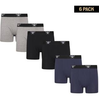 👉 Boxershort zwart grijs l male print mannen Cappuccino Italia heren boxershorts 6-pack - navy 8720086144802