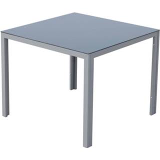 👉 Terrastafel zwart zilver active Outsunny Tuintafel alu met glasplaat zwart/zilver 87 x 72cm 4250871234820