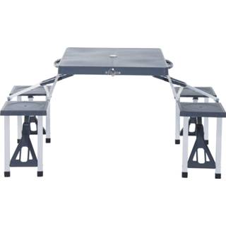 👉 Picknick tafel active zwart Outsunny Camping- Picknicktafel 4-pers 136 x 85 66 cm 6011601217289