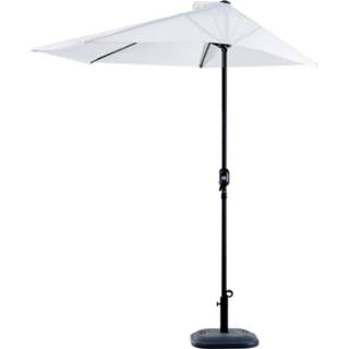 👉 Parasol active wit Outsunny halfrond alu crème 293 x 150 249cm 4250871234349