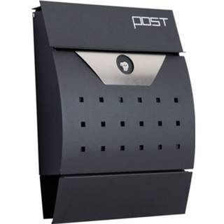 👉 Brievenbus zwart staal active HOMCOM met tijdschriftvak en 2 sleutels 35 x 9,5 44,5cm 4250871255764
