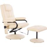 Relaxfauteuil wit active HOMCOM met hocker, massage- en warmtefunctie crème 4250871212613