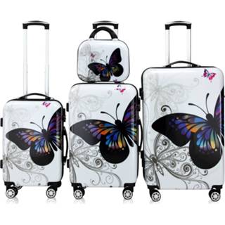 👉 Hardcase koffer polycarbonaat l XL active Monzana Hard case Vlinder set van 4 beautycase/ M/ L/ 4250525337235