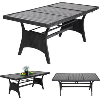 👉 Tafel zwart active Casaria Polyrattan 190x90x75cm met WPC tafelblad 4250525362039 6011607824818