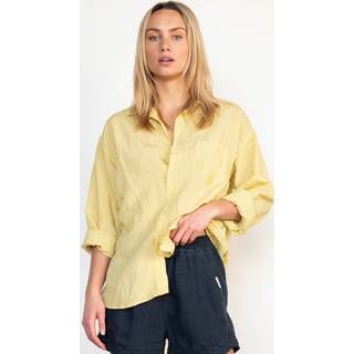 👉 Blous polyester vrouwen goud Penn & Ink S21w325 blouse stripe 8720249717430