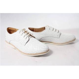 👉 Veterschoenen leer vrouwen wit Rollie Derby geo 630238