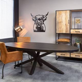 👉 Eettafel zwart Ovale Denver Black | 300 cm