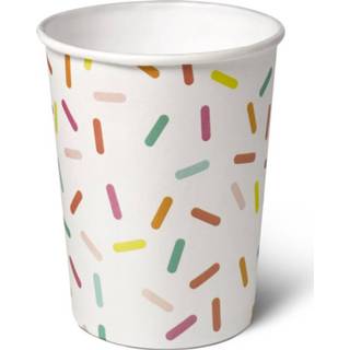 👉 Papieren beker active Natural Cups Celebration Confetti (240 ml) - 25 stuks