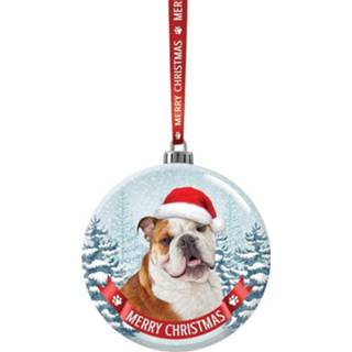 👉 Kerstkado Fout dieren kerstbal 7 cm hond Bulldog