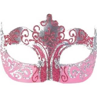 👉 Venetiaans Barok Oogmasker Goud/roze - Verkleedmaskers