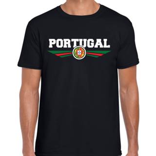 👉 Landenshirt zwart active mannen Portugal landen shirt met Portugese vlag voor heren
