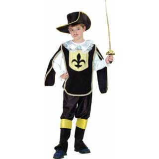 👉 Zwart goud active kinderen Musketiers kostuum zwart/goud