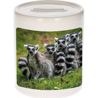 👉 Spaarpot One Size meerkleurig jongens meisjes Dieren maki familie foto 9 cm en - Cadeau spaarpotten apen liefhebber 8720276879798