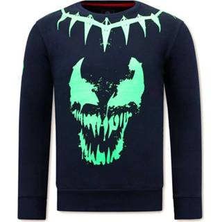 👉 Sweater polyester l truien male blauw Local Fanatic met print venom face neon 7435144349396 7435144349372 7435144349389