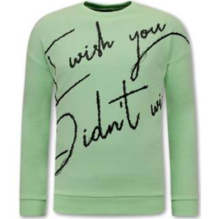 👉 Sweater katoen l truien male groen Tony Backer met tekst mint 7435144322344 7435144322320 7435144322337