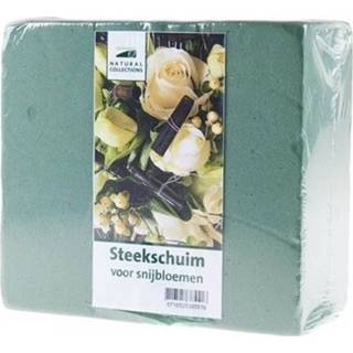 👉 3x Groen steekschuim blok vochtig gebruik 20 cm