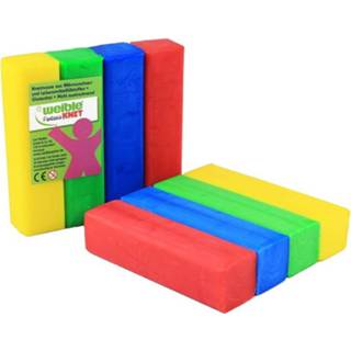 👉 Houten blok active kinderen 4x Gekleurde fantasie klei blokken 100 gram creatief speelgoed voor