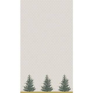 👉 Kerst versiering goud active grijs papieren tafelkleed grijs/goud kerstbomen met kerstboom print 138 x 220 cm