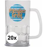 👉 20x Oktoberfest bier beker/pullen van een halve liter