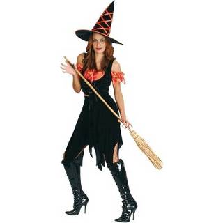 👉 Heks kostuum zwart oranje multi synthetisch vrouwen met heksen