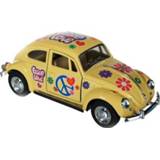 👉 Geel active Modelautootje VW beetle hippie 12,5 cm