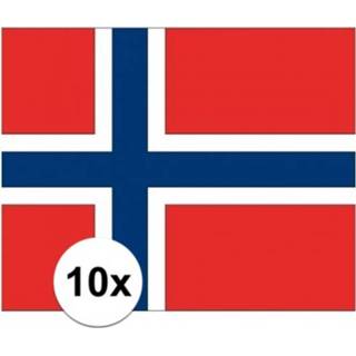 👉 Vlag 10x stuks Noorwegen stickers