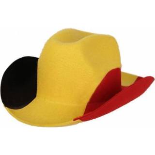 👉 Cowboyhoed Belgie zwart geel rood
