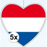 👉 5x Thema Nederland hangdecoratie hart 28 cm