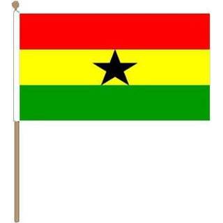 Ghana zwaaivlaggetjes/handvlaggetjes 15 x 22 cm met stokje