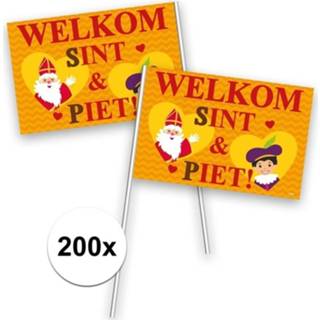 👉 Zwaaivlag active multi kunststof 200x Zwaaivlaggetje Sinterklaas