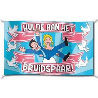 👉 Buitenversiering gevelvlag Hulde aan het bruidspaar 100 x 150 cm